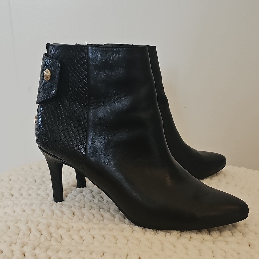 Cole Haan Black Textured Ankle Booties